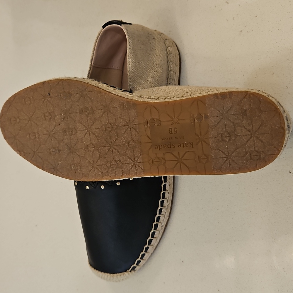 Kate Spade New York Gardenia Espadrilles Slip On Black Women's Size 5B - Picture 6 of 10